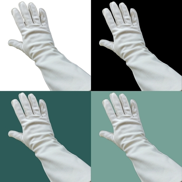 Vintage Accessories - GLOVES Vintage Long Cream Off-White Retro Formal Fancy Costume Cosplay Large